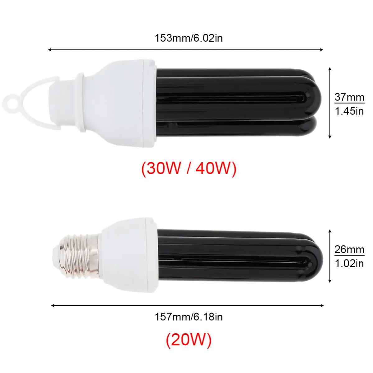 20/30/40W UV Black Light Attracting Insects Lamp CFL Farming Lights 365NM 12V Ultraviolet Lamp Trap Light