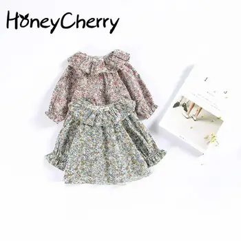 

Children Shirt Retro Lace Collar Sweater Coat Small Floral Doll Baby Shirt Children Girl Top Blouse Kids Infant Blouse