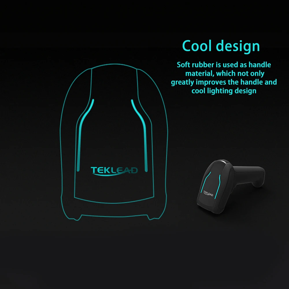 TEKLEAD 1D 2D Wired USB Bluetooth Wireless 2.4G Barcode Scanner with Charging Base High Resolution Bar Code Reader