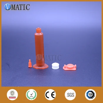 

High Quality 50 Sets 5cc/ml UV Amber Pneumatic Syringe With Tip Cap/Stopper End Cover Piston Dispensing Syringes
