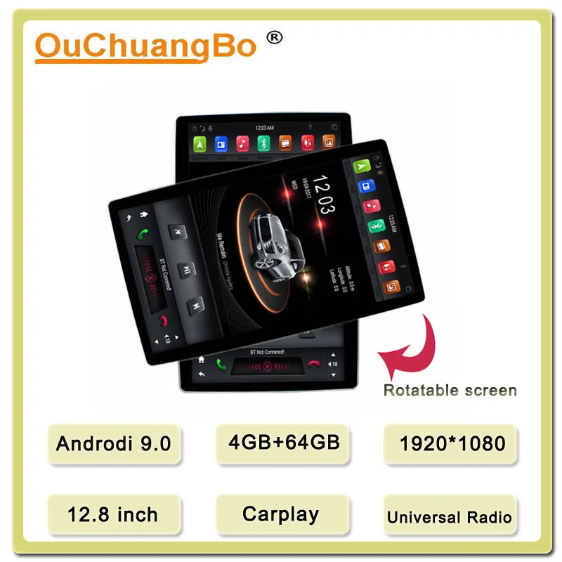 Ouchuangbo автомобильный мультимедийный плеер на Android 12 8 экран 9 0 дюйма 4 Гб + 64 ГБ |