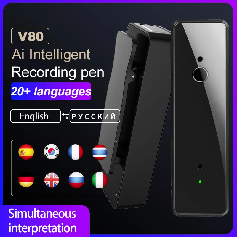 

HGDO Voice to text Recorder pen Mini USB Pen 16GB +500H Cloud storage Mp3 Player Recording For Lectures Notes 20 language