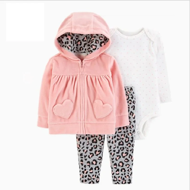 Одежда для маленьких девочек пальто с капюшоном и длинными рукавами+ хлопковый комбинезон+ штаны, комплект для новорожденных мальчиков, осенне-зимняя одежда для младенцев г., наряд для новорожденных - Цвет: 17