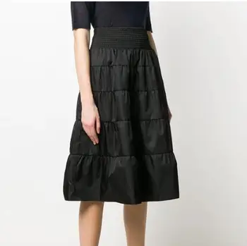

2020 spring new Double Purpose Black Nylon Versatile mid-calf ball gown Skirt