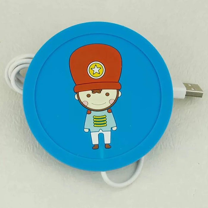 USB теплее гаджет мультфильм Силиконовые тонкие чашки-Pad кофе чай напиток usb нагревательный лоток кружка Pad хороший подарок - Цвет: Style1