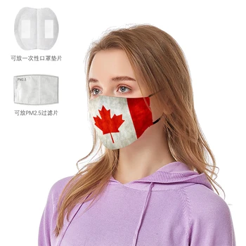

2020 3D National flag masks +Pm2.5 Women/Men Canada mask Spain Italy Japan uk Us Poland Anti Dust reusable street Face mask