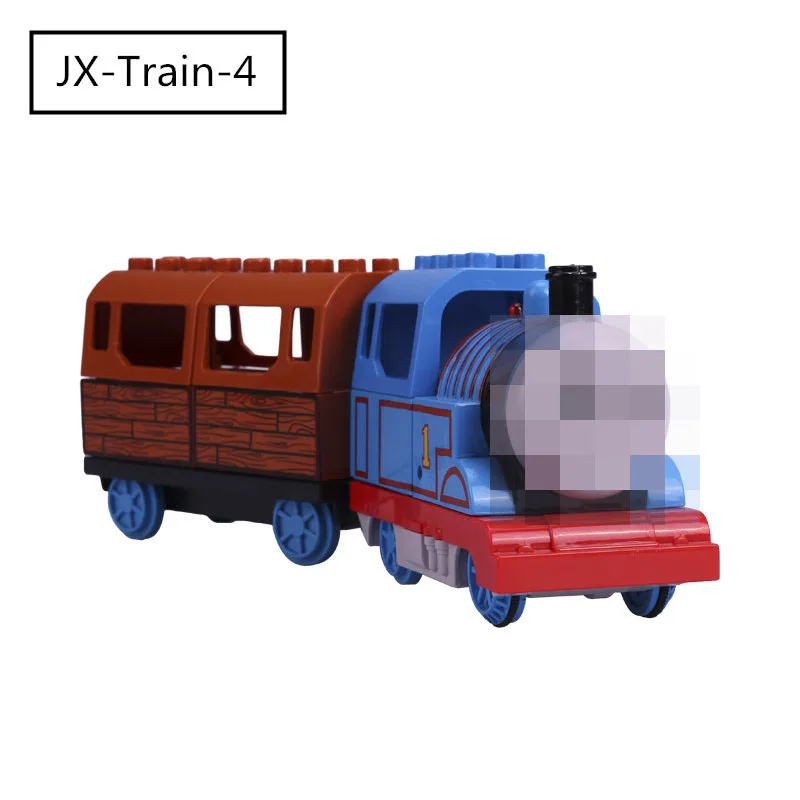 Большие частицы строительные блоки электрический локомотив поезд отсек аксессуары совместим с Duplo игрушки для детей подарок - Color: JX-train-4