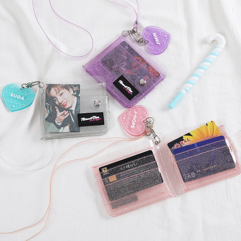 

Women PVC Card Holder Waterproof Coin Money Wallet Cute ID Card Case Organizer Transparent Business Credit Bank Card Holder