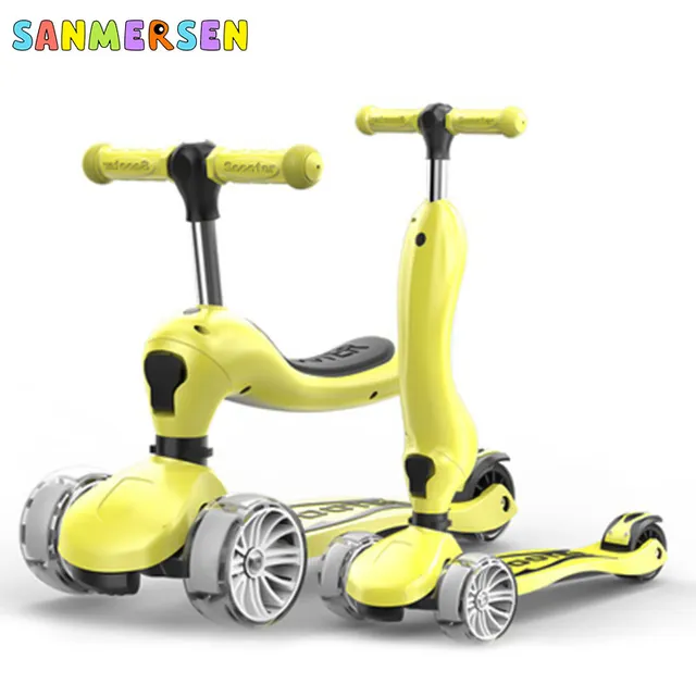Folding 3 in 1  Multi-purpose Scooter Children's Scooter Tricycle Toy Outdoor Surf scooter Toys Suitable Cool Gift For Children 2