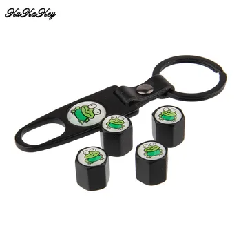 

4 Caps +1 Key Chain Car Wheel Tire Valve Stem Caps Frog Anti Theft Tyre Valve Dust Caps For Seat Chevrolet Opel Buick Kia Jeep