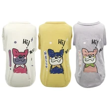 Футболка с принтом для домашних собак и кошек; одежда для щенков в японском стиле; зимняя теплая майка с принтом для маленьких собак; летняя одежда cm