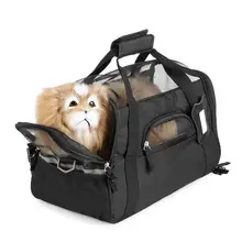 Переноска для собак, кошек, щенков, котят, переносная дорожная сумка, регулируемый ремень, пряжка на ремень, удобная мягкая кровать, легкая