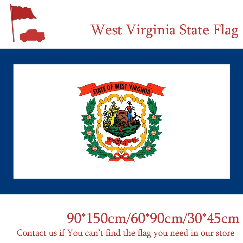 

Free shipping West Virginia State Flag 60*90cm 90*150cm Flag 30*45cm Car Flag 3*5 Feet High-quality Custom Banners