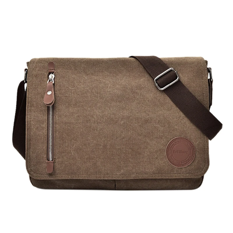 

Canvas Casual Business Men's Messenger Bag Zipper flip Bag Shoulder Bag Men's Military Uniform Retro Messenger Shoulder Bag