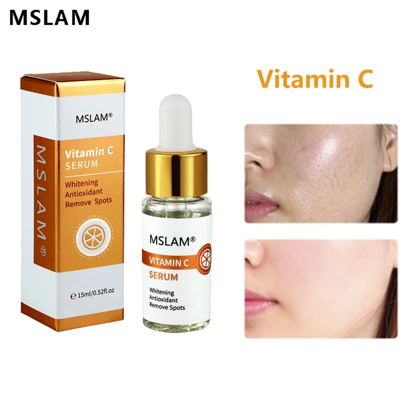 

MSLAM Vitamin C Whitening Serum Remove Spots Fade Freckle Anti Wrinkle Improve Yellow Dark Skin Anti Oxidation Face Skin Care
