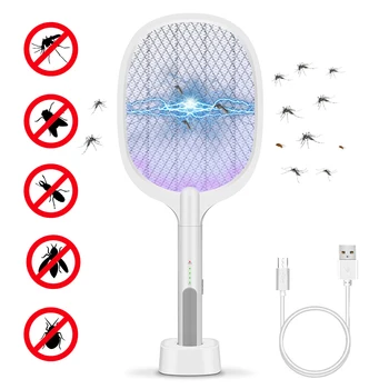 

3000V Electric Mosquito Killer With UV Lamp USB 1200mAh Rechargeable Bug Zapper Summer Fly Swatter Trap Home Bug Insect Racket