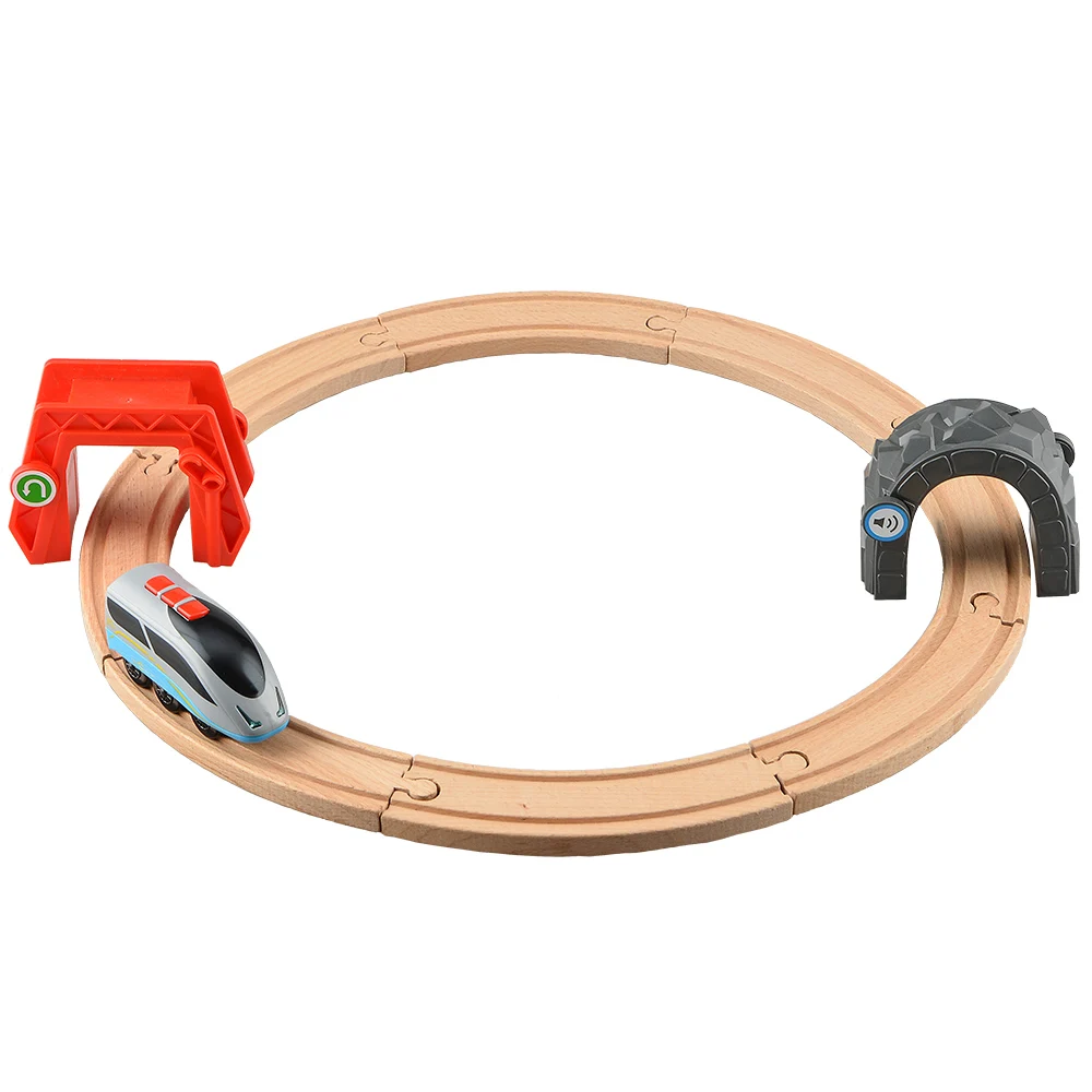 Goede 3pcs Smart Trein Set Diecast Intelligente Kids Trein Speelgoed Compatibel voor Houten Track De Trein Elektrische Speelgoed voor Kinderen