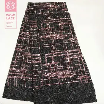 

2019 New Style Sequined Embroidered Tulle Laces Sequins Wire Mesh Material Indian Senegal Elegant Women Evening Party Sewing
