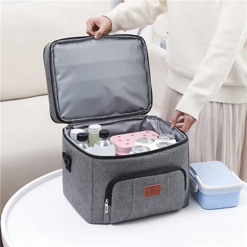 Insulated Lunch Bag For Women Large Capacity Thermal Picnic Box With Shoulder Strap Water Resistant Zipper Meal Prep Cooler Pack