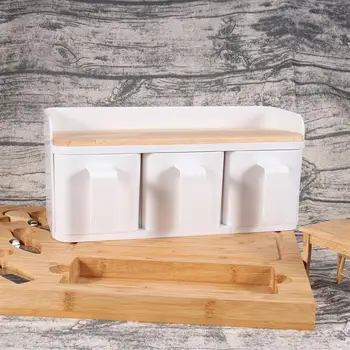 

Seasoning Box kitchen storage Multi-grid Condiment Container Japanese Style Kitchen convenient hygiene Storage Rack accessories