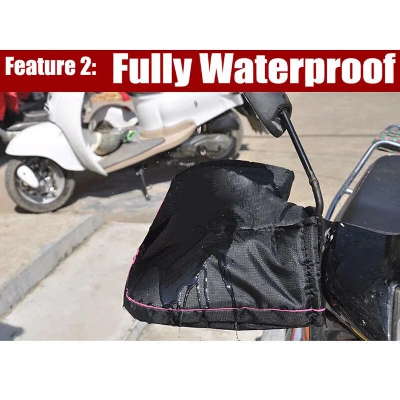 

Scooter Motorcycle Gloves 1 Pair Handlebar Muffs Plush lining+Oxford cloth