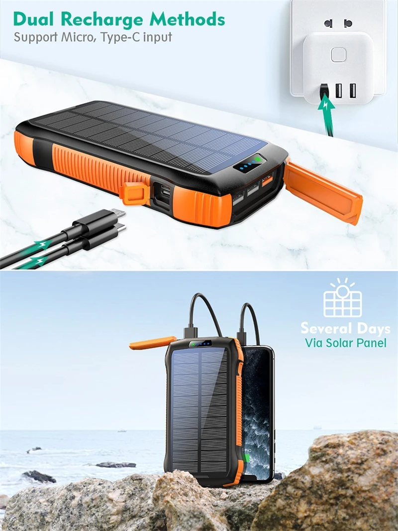 battery bank 33500mAh Wireless Solar Power Bank Portable Charger 20W PD Fast Charging Powerbank for iPhone 12 11 Samsung S21 Xiaomi Poverbank wireless power bank