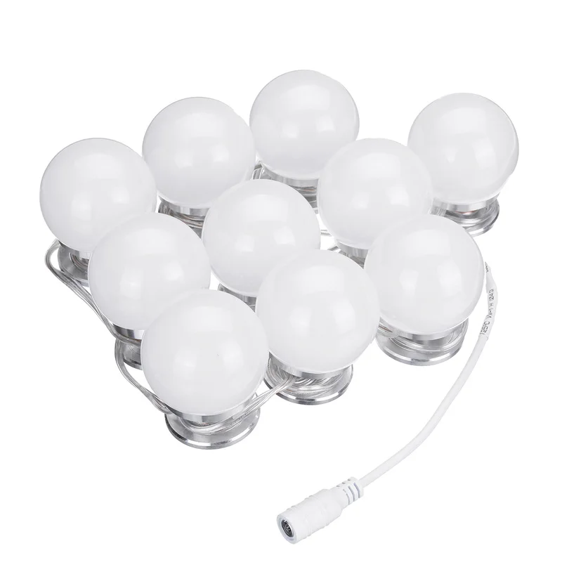 

10pcs/lot Dressing Table Mirror Vanity LED Light Bulbs Cosmetic Lighted Make up Mirrors Bulb Adjustable Brightness Light EU Plug