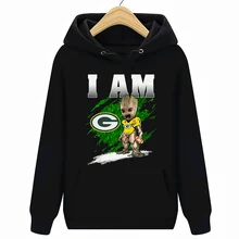 Толстовки с капюшоном I Am Green Bay Packer Groot-Новинка и официальный вариант