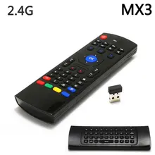 MX3 2.4G kablosuz Fly Air fare klavye İngilizce 44 IR öğrenme ses için Android akıllı TV kutusu 30m uzaktan kumanda Mic ile