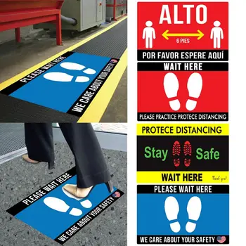

Social Distancing Ground Sticker Distance Decals Safety Distancing Floor Signage Keep 6 Feet Away Crowd Guidance