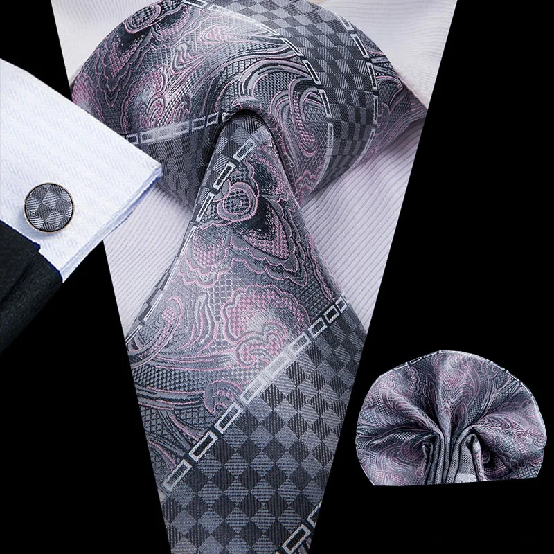 SN-1641 Hi-Tie Модные синие шелковые галстуки для мужчин Пейсли и полоса шеи галстук платок набор запонок для мужчин костюм деловой свадьбы - Цвет: SN-3029