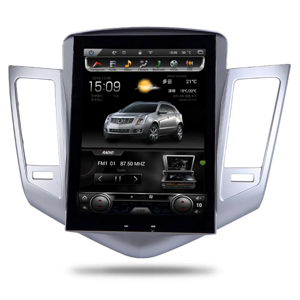 10," Tesla стиль Android 8,1 автомобильный DVD gps плеер gps навигация для Chevrolet CRUZE 2009- PX6 carplay Радио стерео 4G ram