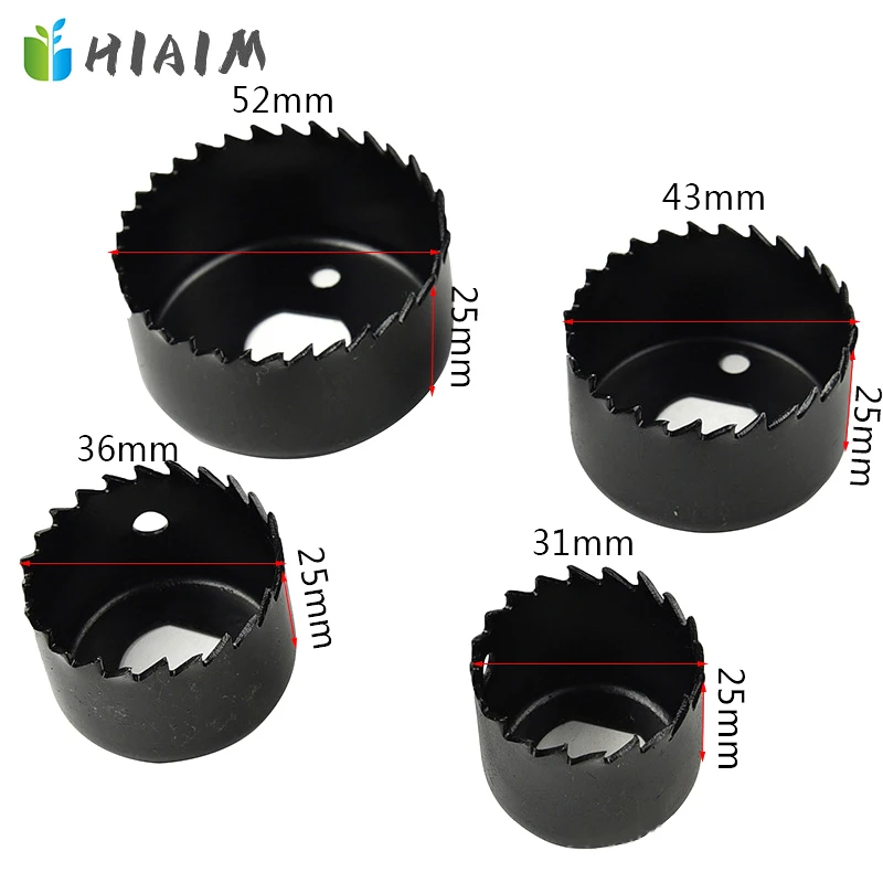 5pcs 31/36/43/52mm Bi-Metal Wood Hole Saws Bit For Woodworking DIY Woodworking Cutter Drill Bit DIY Power Tool Accessories Set A