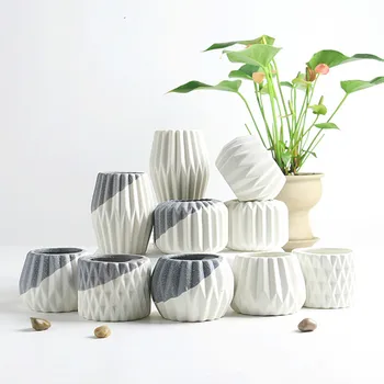 

Flower Pots Green Planters Bonsai Succulent Plants Home Garden Balcony Decorative Indoor Outdoor Ceramic Flowerpot Container