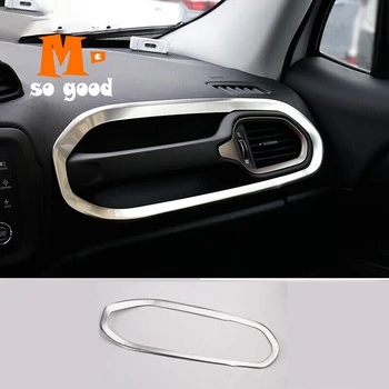 

2015 2016 2017 For Jeep Renegade Car Stainless steel Front Air Outlet Decoration Cover Trim Interior Car Styling Accessories