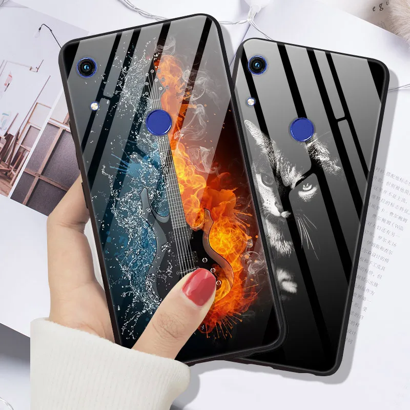 Для huawei Honor 8A чехол из закаленного стекла с принтом задняя крышка Жесткий чехол для huawei Honor 8A JAT-LX1 чехол для телефона Honor8A 8 A funda