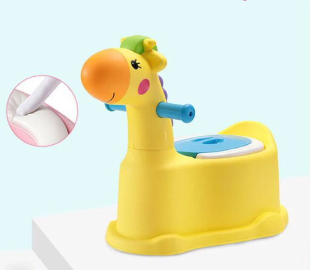 soft yellow wheel Очень большой милый детский туалет с жирафом, детский туалет для девочек, детский туалет для мальчиков - Цвет: soft yellow wheel