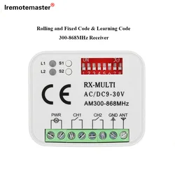 Receptor remoto 433 868mhz rx multi 300 900mhz ac/dc 9 30v do receptor da porta da garagem para o transmissor de controle da porta de comando da garagem