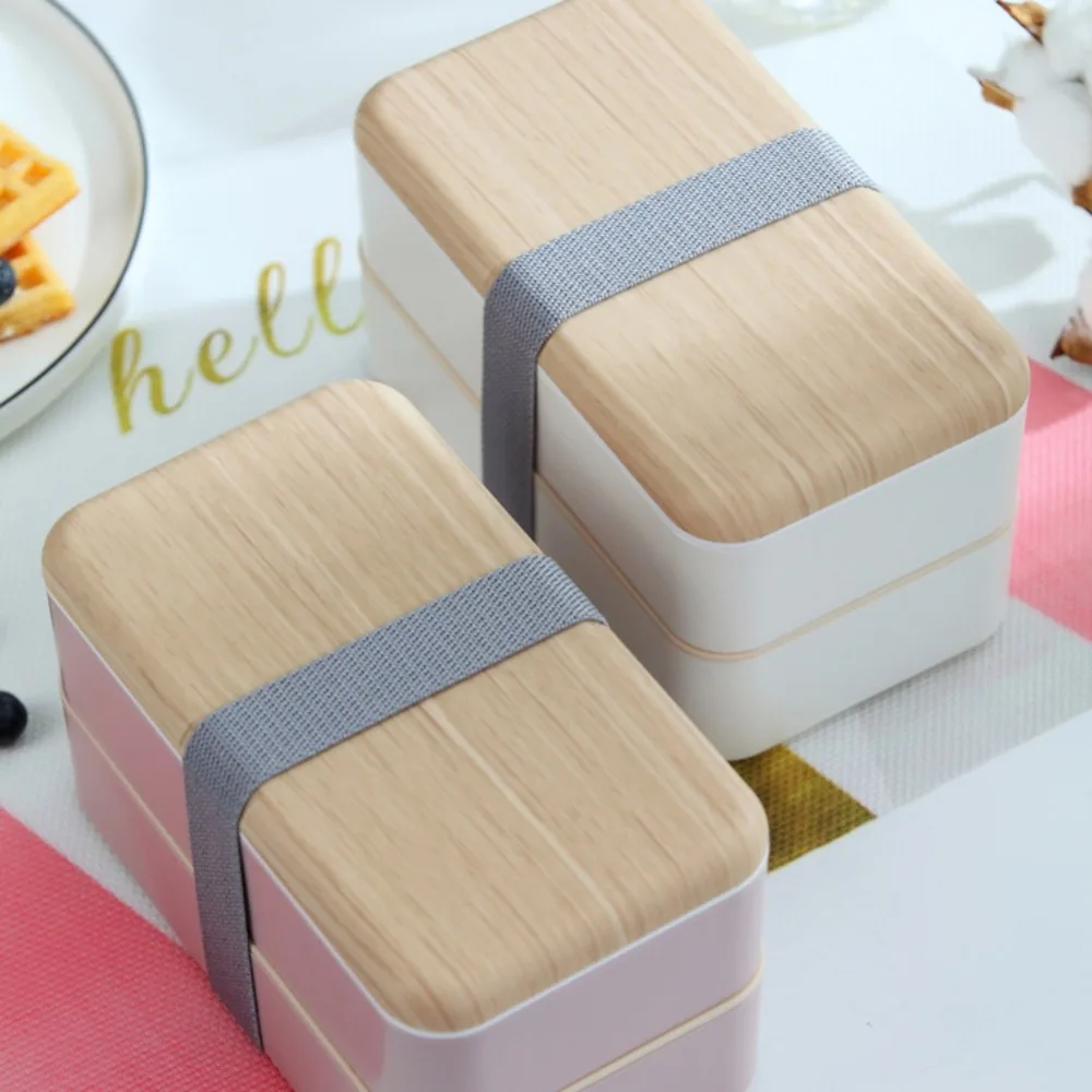 Студенческая коробка для завтрака Двойной Портативный Bento Box кемпинг для пикника контейнер для хранения еды
