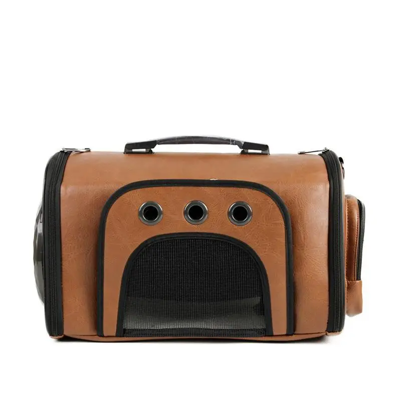 Рюкзак из искусственной кожи для домашнего животного переносная дышащая Сумка-переноска для собак Сумка для собак чехол для сиденья автомобиля сумка для домашних животных Товары для домашних животных