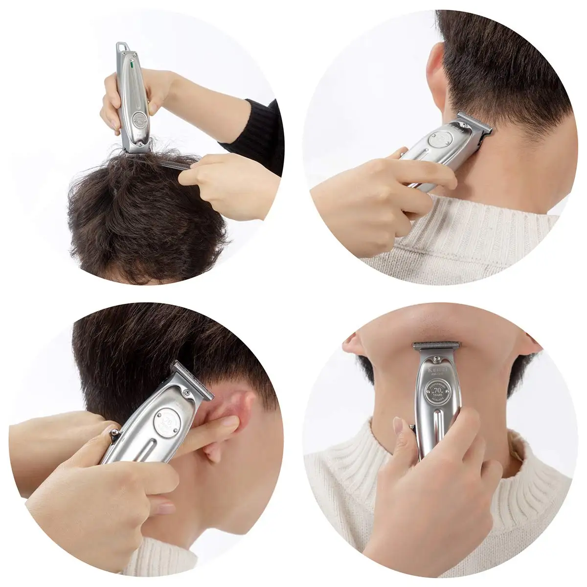 Kemei 1949 Professional Hair Clipper All Metal Men Electric Cordless Hair Trimmer 0mm Baldheaded T Blade Finish Haircut Machine 3