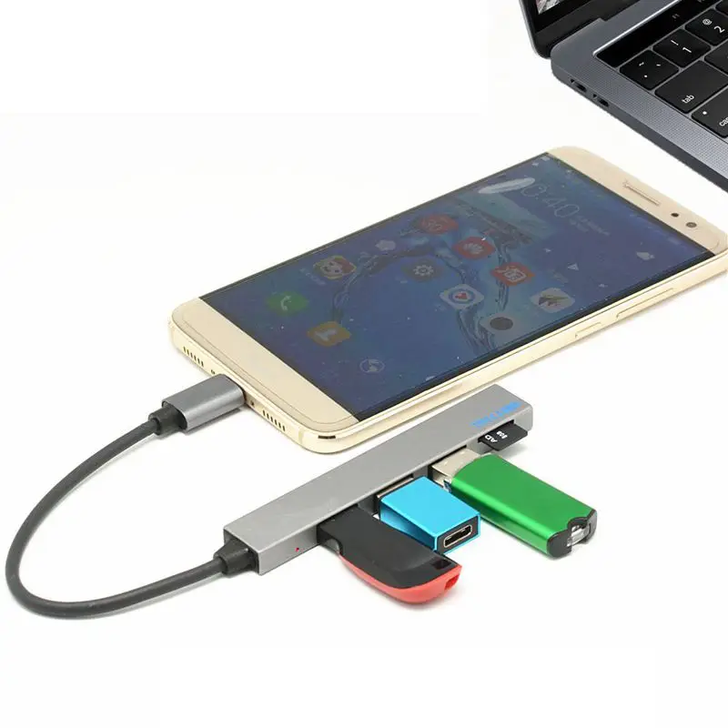 4 в 1 USB концентратор type-C USB-C TF слот адаптер с 3 USB 3,1 порт для Macbook Pro