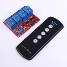 

12V 4 Channel Delay Relay Driving Module IR Infrared Receiver Board + 5 Key Remote Control Self-Lock Interlock Inching Switch