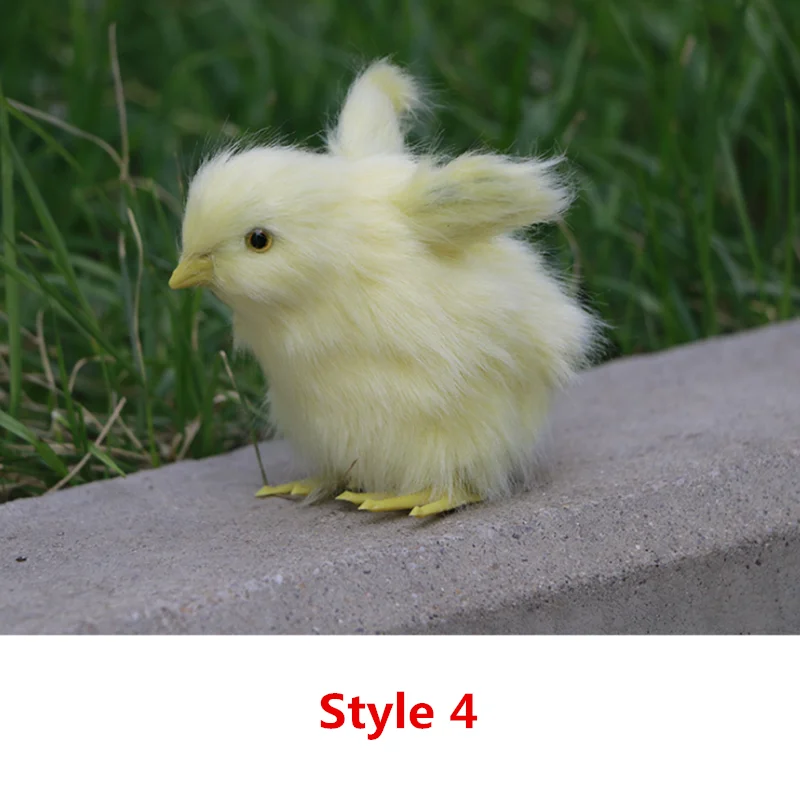 With wings style 15 см мини милые кролики/цыплята плюшевые игрушки Мех реалистичные животные Пасхальный кролик Моделирование Кролик игрушка модель подарок на день рождения - Цвет: With wings style