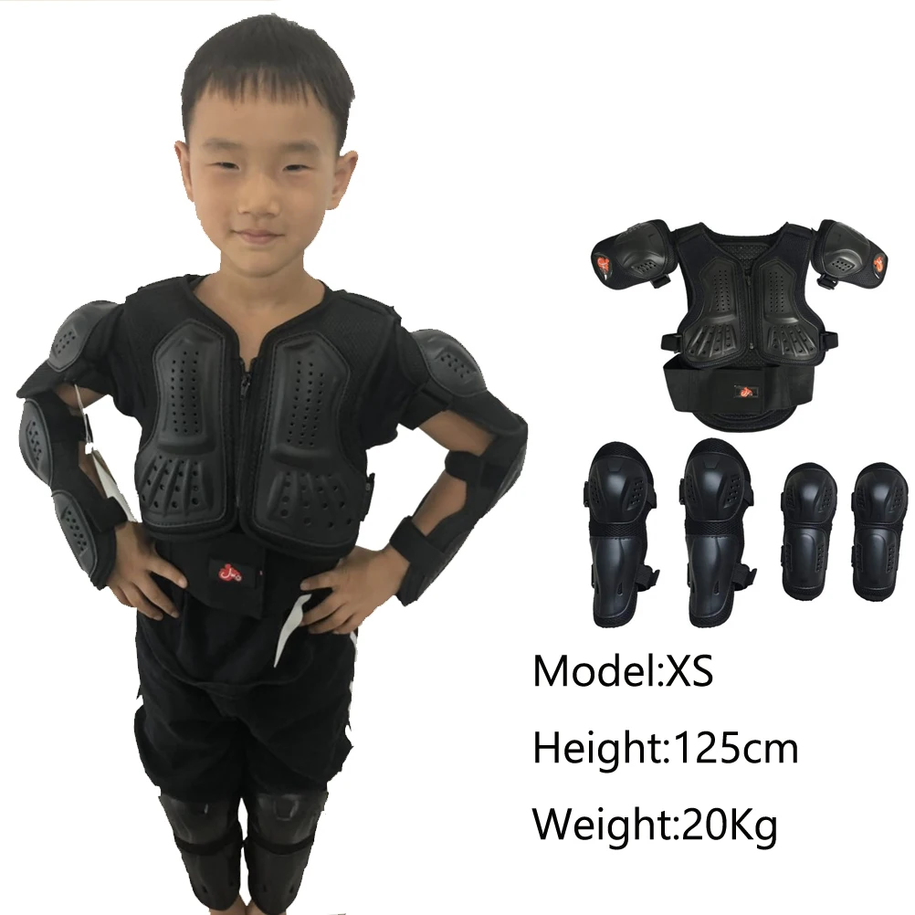Дети мотоцикл броня костюм грязи велосипед Грудь протектор для позвоночника плечо на спине рука Локоть Колено Протектор мотокросса гонки Лыжный спорт