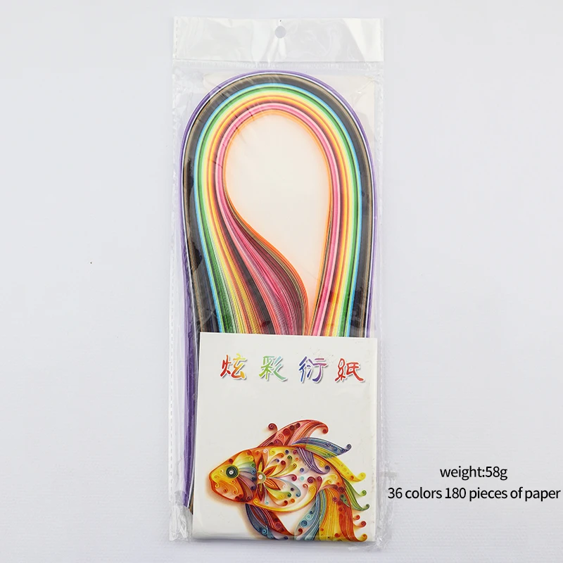 36colors-180strips Сменные DIY Бумага ручной цветной Бумага полоски для квиллинга 12/24/36 Цвета декоративные оригами для ручной работы Материал инструментов полоски - Цвет: 36colors-180strips