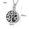 Custom Engraving Round Life Tree Stainless Steel Peaceful Tree Urn Pendant Necklace Memorial Ash Keepsake Cremation Jewelry 3