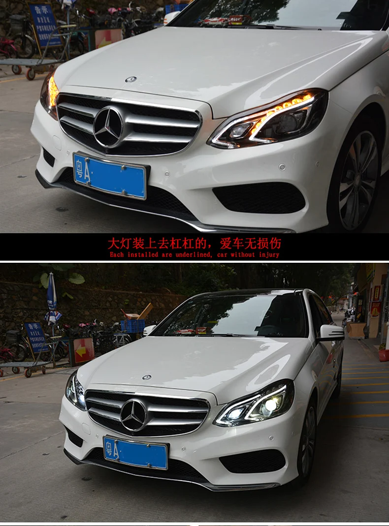 Автомобильный Стайлинг benz Головной фонарь для W212 все светодиодный фары 2013- E200 E300 E260 светодиодный налобный фонарь светодиодный DRL Bi-светодиодный авто аксессуары