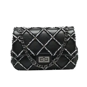 

Winter & Fall Fashion Plush Diamond Lattice Female Shoulder Bags Crossbody Versatile Exquisite Chain Handbag for Women 2020