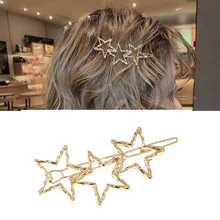 Полые металлические звезды шпилька с пентаграммой женские заколки для волос коготь для женщин девочек Bobby металлические заколки аксессуары для волос